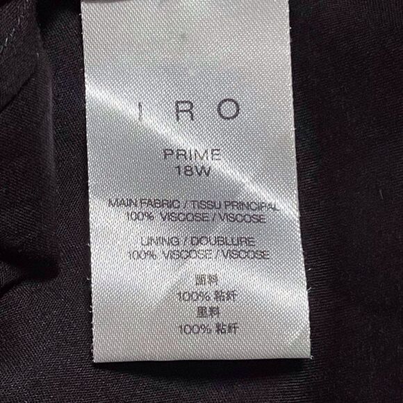 IRO Dress Size 40 (US 8) Abstract Print Red Blue Long Sleeve Ruffle Hem EUC - Picture 11 of 16